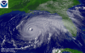 Hurricane Rita at peak intensity in the Gulf of Mexico